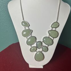 COACH🔹RARE VINTAGE🔹Silver Plated Bib Necklace with Gemstones