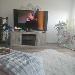 65 Inch Samsung CURVE TV & FIREPLACE 