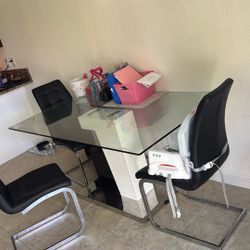 Modern Glass Dining Table with 4 Chairs – Best Offer!