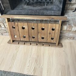 Wooden Riddling Rack/Wine Bottle And Glass Decorative Holder 