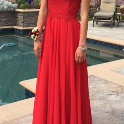 Prom Dress - Red, Size 6