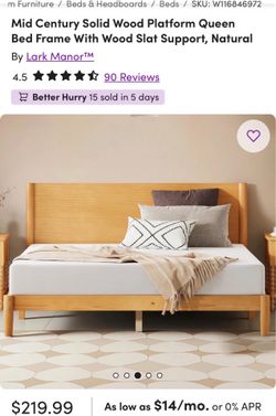 New queen bed frame from Wayfair