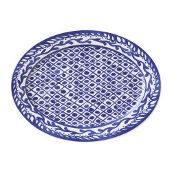 AERIN Sea Blue Floral Dinnerware Oval Plate