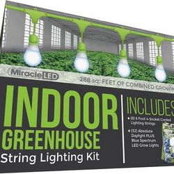 Miracle LED 609452 Indoor Greenhouse Kit 4 Socket 8 String 32 Bulbs