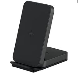 Ubio Labs 2-in-1 Wireless Charging Stand, Black Wide Compatibility: Supports a wide range of Qi-compatible smartphones, including iPhone 8 and newer, 