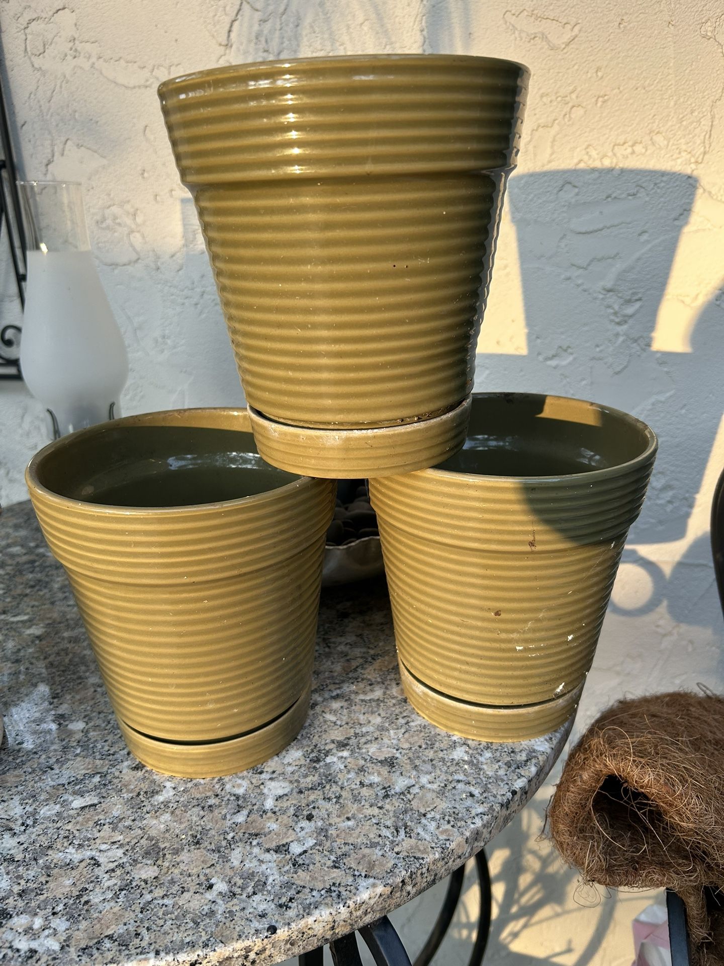3x -6 1/2 “ ceramic pots