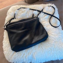 Black Genuine Leather Crossover Bag