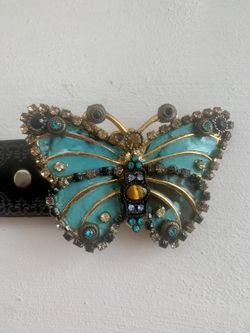 New Swarovski Crystal Leather Belt - Hand Made