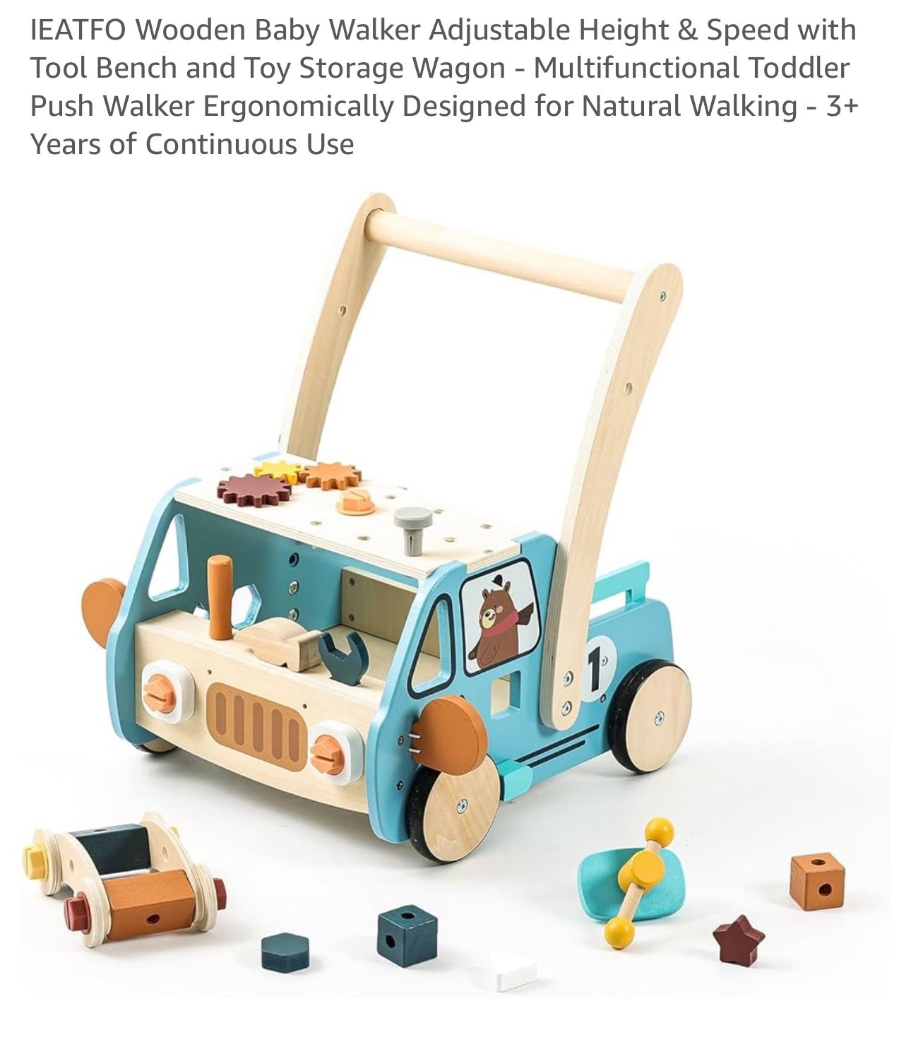 New in box wood montessori baby walker andadora toy jugete baby bebe infant wooden