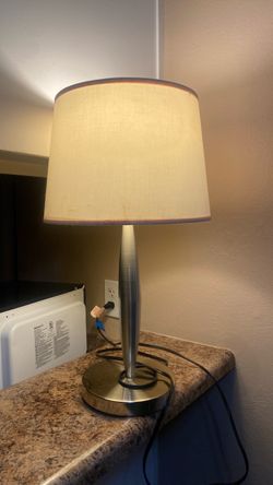 Brushed Nickel Table Lamp with Fabric Shade
