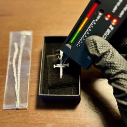 Moissanite 1 ct nail Cross pendant 925 + 18" 925 chain