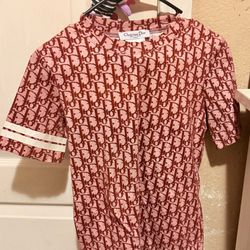 Christian Dior Red Monogram Logo Tee