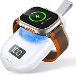 3000mAh Portable Wireless Charger for All Apple Watch Series9/8/7/6/5/4/SE/Ultra/S9Pro, 2 in 1 Portable Power Bank, Compact Magnetic iWatch Travel Cha