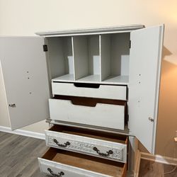 Vintage French-Style Distressed Cabinet / Armoire