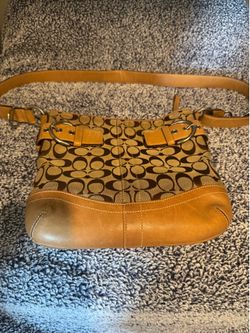 Vintage (2006) Coach Monogram Canvas Leather Shoulder Bag 3574