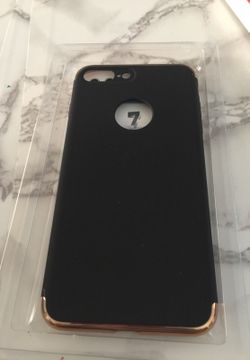 iPhone 7 Plus cover three-piece black mat and gold
