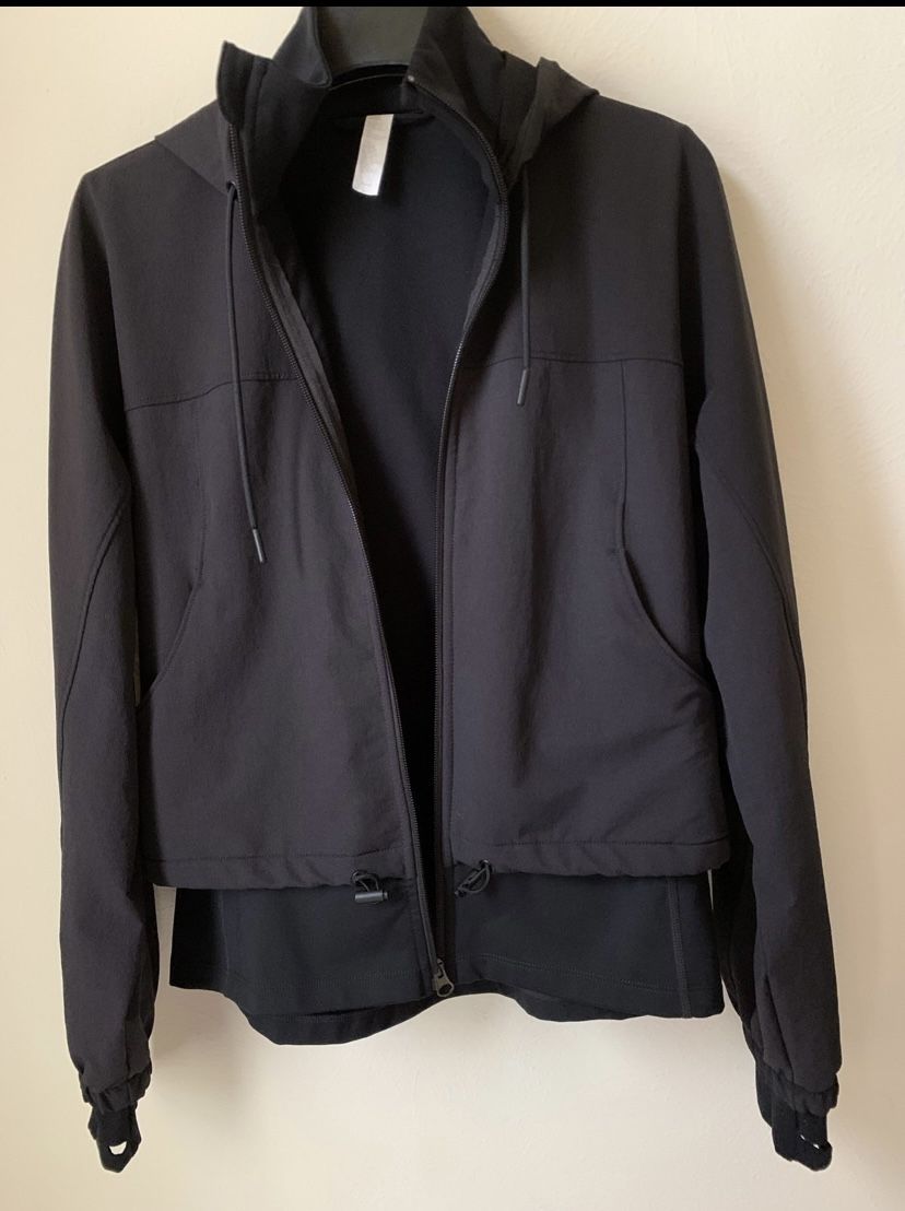 NEW $129 ZELLA Double Layered Hoodie Athletic Jacket in Black Size XS