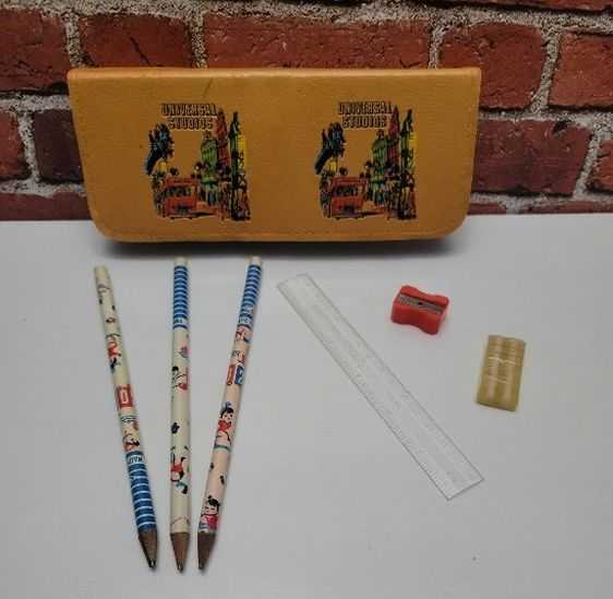1990 Disney Universal Studios Pencil Case + Contents