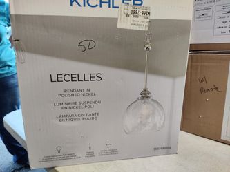 Kichler lecelles pendant light fixture in polished nickel