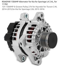 New  Alternator for Kia for Sportage L4 2.4L, for 11702 12V 130AMP 6-Groove Pulley | Fit for Hyundai for Tucson 2.4L 2014-2015,for Kia f