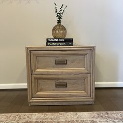Hand-finished Nightstand / End Table, Modern Rustic Paint Wash