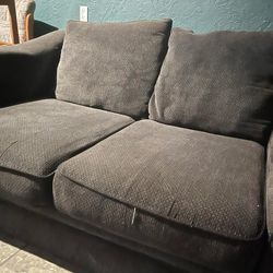 Comfy Dark Charcoal 2-Seater Couch – Clean & Ready for Pickup!