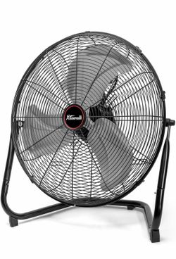 XtremepowerUS 20-Inch Floor & Wall Mount Fan, 2-in-1 High Utility Fan, 3-Speed 120W Motor, 5000 CFM Airflow, Heavy Duty Indoor Fan for Home, Garage, W