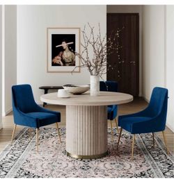 SET OF 2 TOV Beatrix Navy Velvet Chairs
