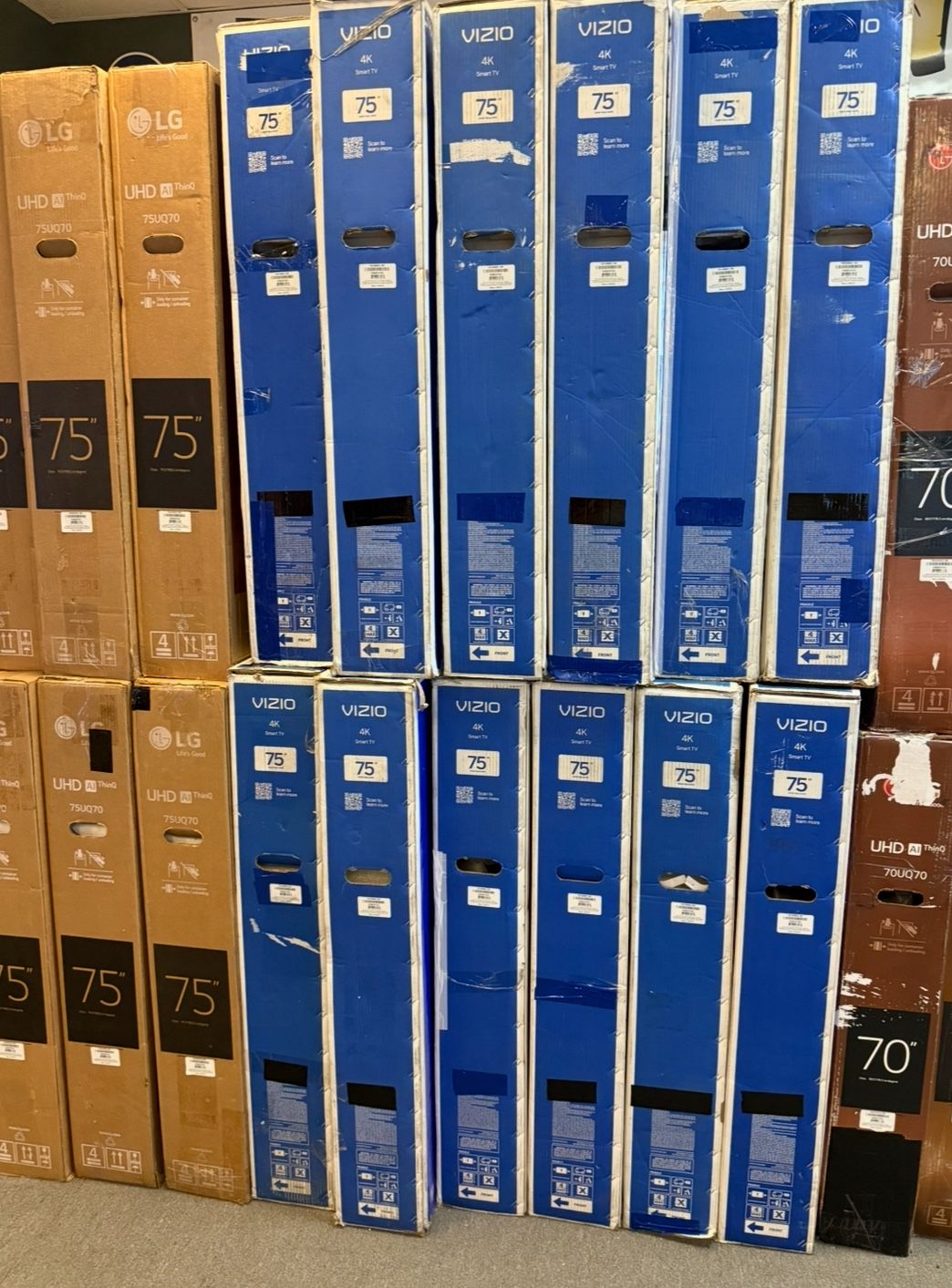 75 TV Vizio smart 4K HDTV $55 down on financing free delivery six month warranty