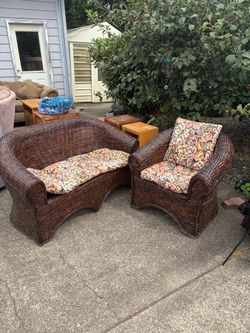 Indoor Wicker Loveseat & Chair Set
