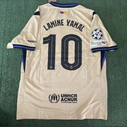 Vintage Nike FC Barcelona × Kobe Bryant Mamba Mentality "Lamine Yamal 10" Fan Away Soccer Jersey