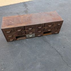 Mid Century Lyon Industrial Parts Cabinet Missing 2 Drawers 34x11x11 