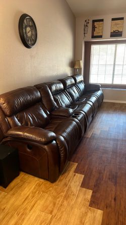 Leather sectional