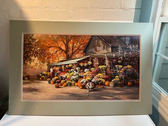 Paul Landry - Autumn Market Print, Signed Paul Landry
