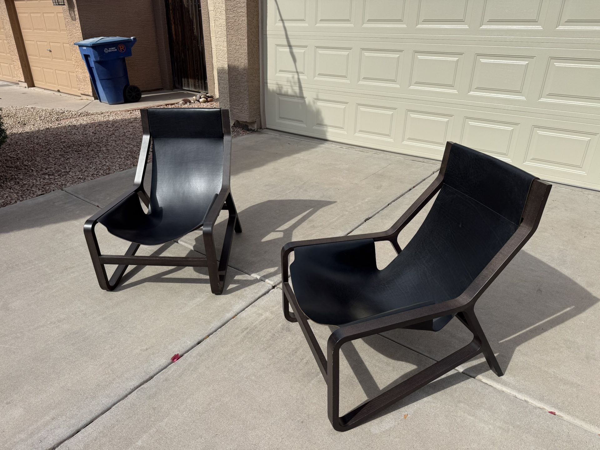 Blu Dot Leather Sling Toro Lounge Chair
