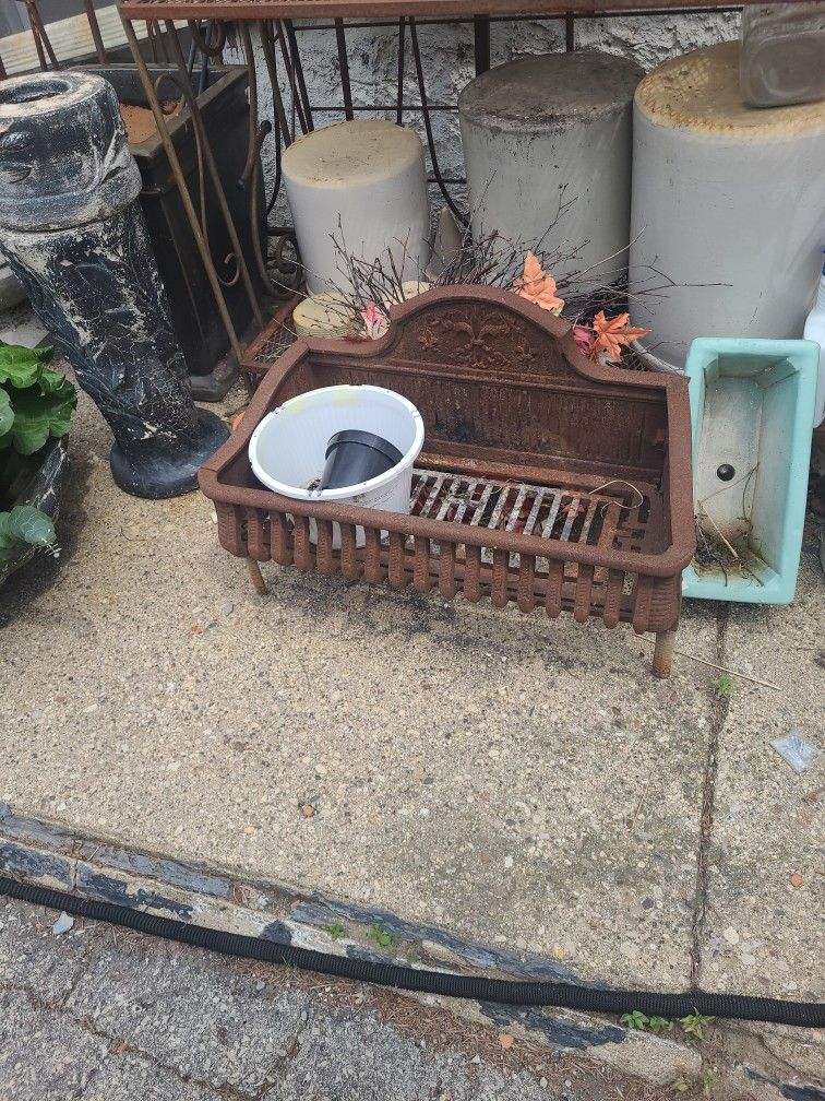 Antique Cast Iron Fireplace Hearth