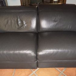 Brown Leather Recliner Sofa