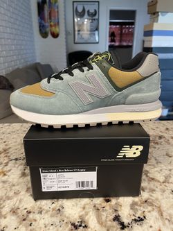 Size 10.5 New Balance 574 Legacy Stone Island Light Green