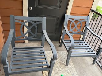 Set of 2 Metal Outdoor Patio Chairs