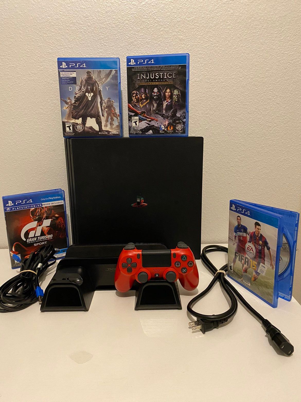 PS4 Pro Console,Games With Controllers And Cord