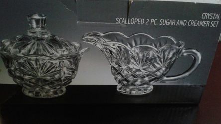 Crystal sugar & creamer set