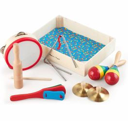 Melissa & Doug Band-in-a-Box Clap! Clang! Tap! - 10-Piece Musical Instrument Set