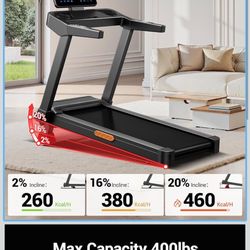 UMAY Fitness Treadmill with 3-Level Incline, Treadmills for Home Auto Folding with Pulse Sensors, 300 LBS Capacity, 3.0HP Quiet Brushless, Max 8.7 MPH