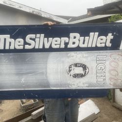 The Silver Bullet Coors Light metal advertising sign, 40x24