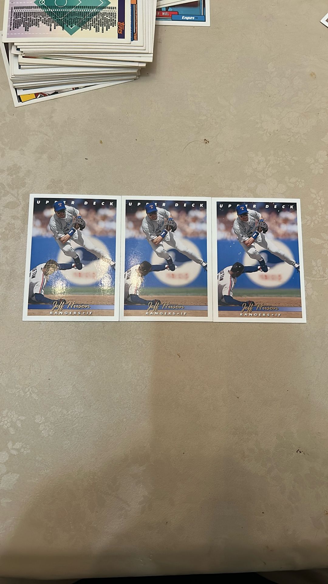(3) 1993 Upper Deck: Jeff Huson A Baseball Cards #289