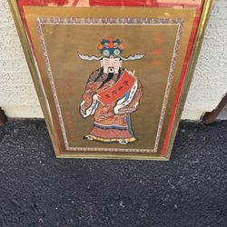 Vintage Asian Good Luck Print Frame Asian Wall Art