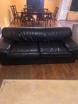 Black leather couch