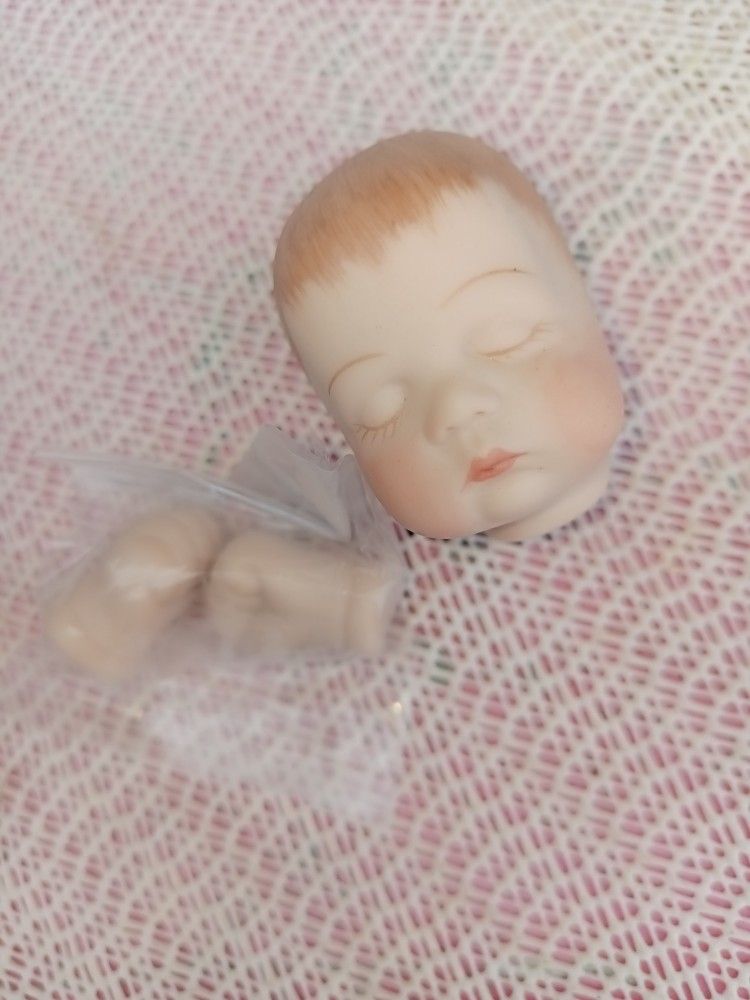 Vintage Porcelain Baby Doll Head And Hands