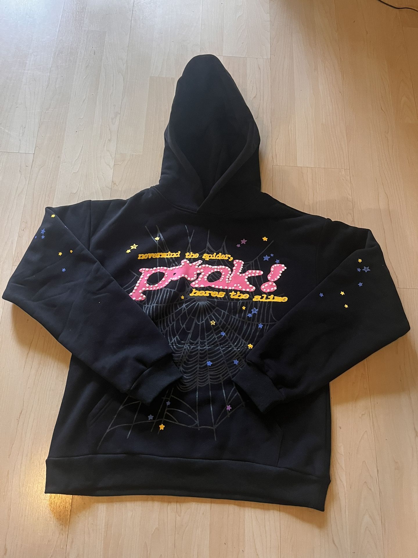 pink and black spider hoodie