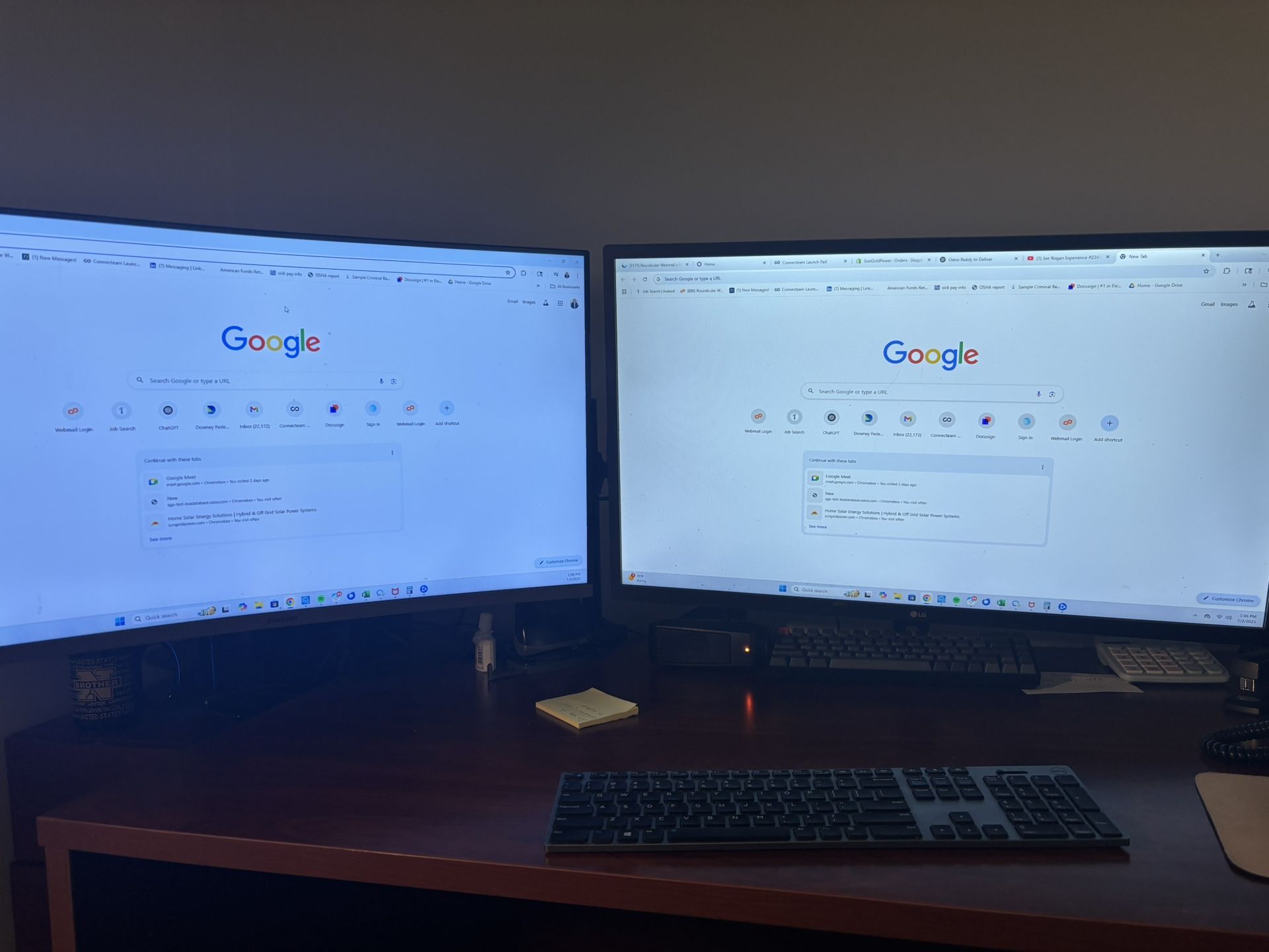 Two 27 Inch Monitors
